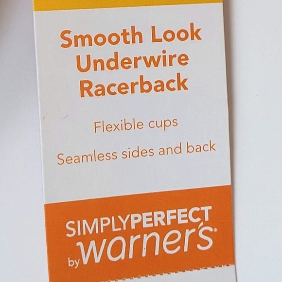 Warner’s Simply Smooth Look Black Underwire Racerback Bra Sz: 38D - Picture 10 of 10
